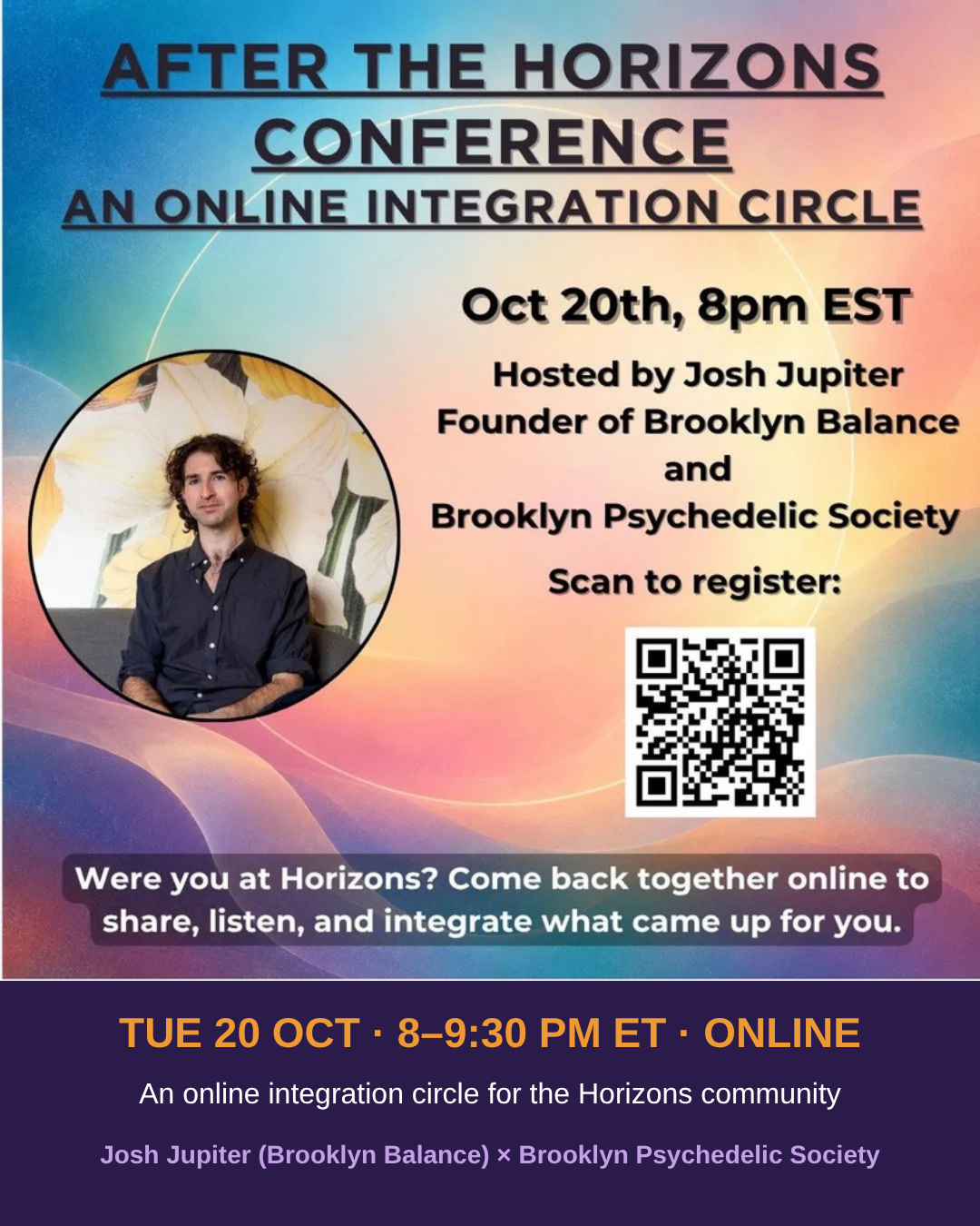 Flyer for After the Horizons Conference: An Online Integration Circle