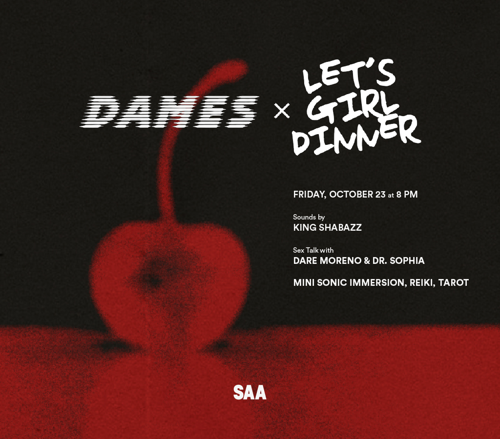 Flyer for Dames x Let's Girl Dinner