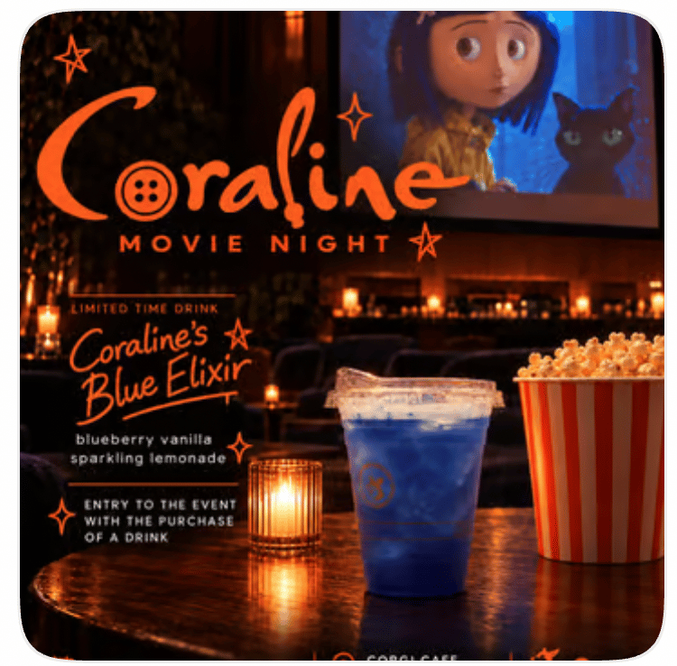 Flyer for Spooktober Movie Night - Coraline