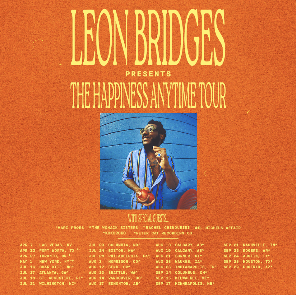 Flyer for Leon Bridges: The Happiness Anytime Tour