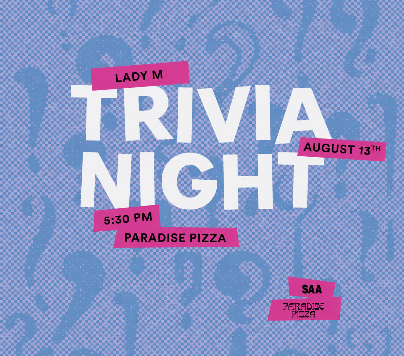 Flyer for Trivia Night