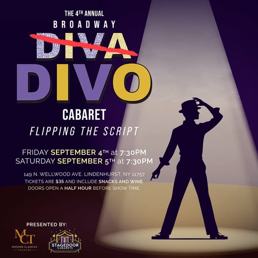 Flyer for MCT’s 4th Annual Broadway DIVA/DIVO Cabaret: Flipping the Script