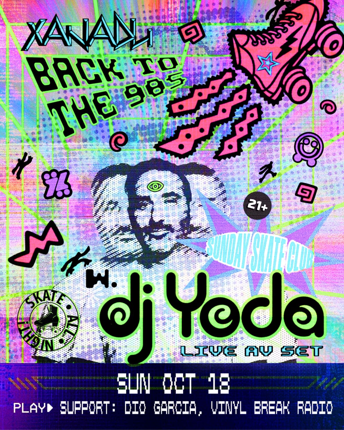 Flyer for Xanadu Back to the 90s with DJ Yoda (Live AV Set)