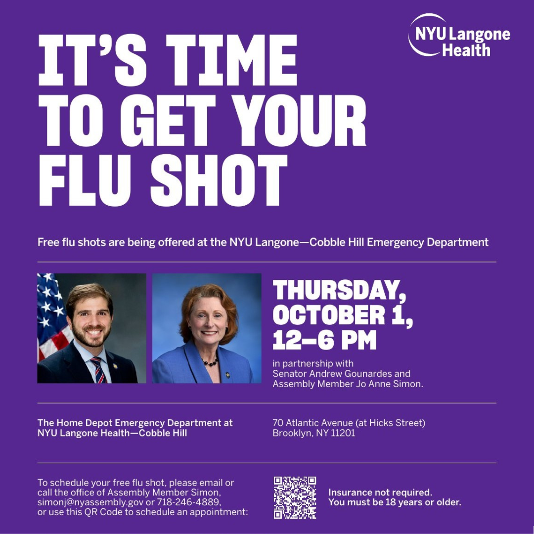Flyer for Free Flu Shot Drive