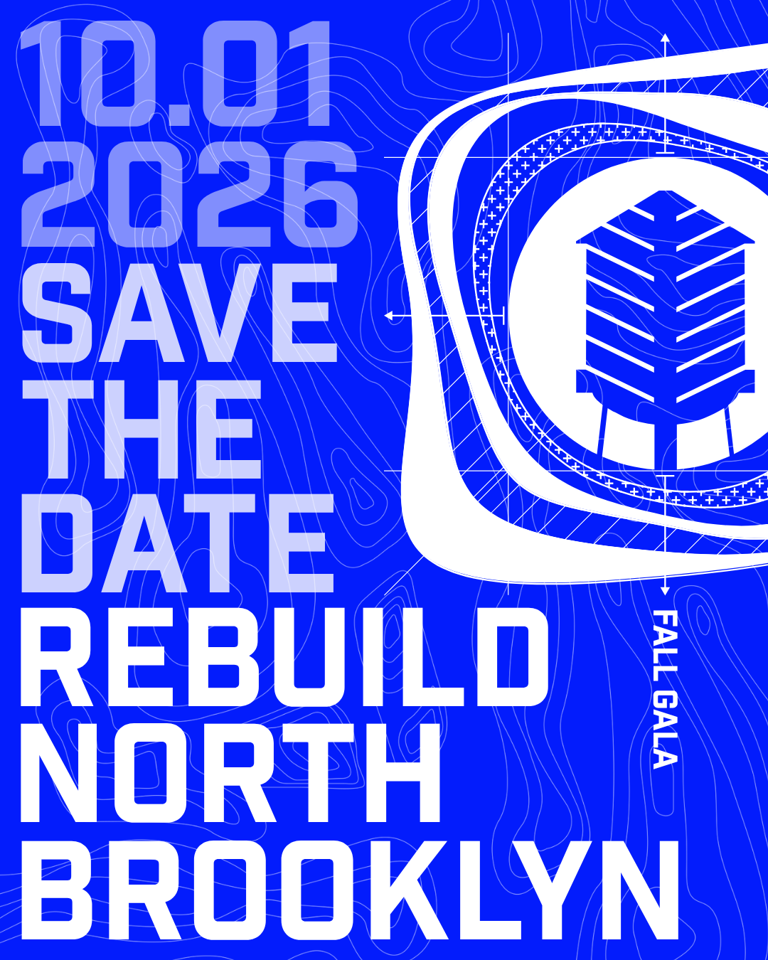 Flyer for REBUILD NORTH BROOKLYN FALL GALA