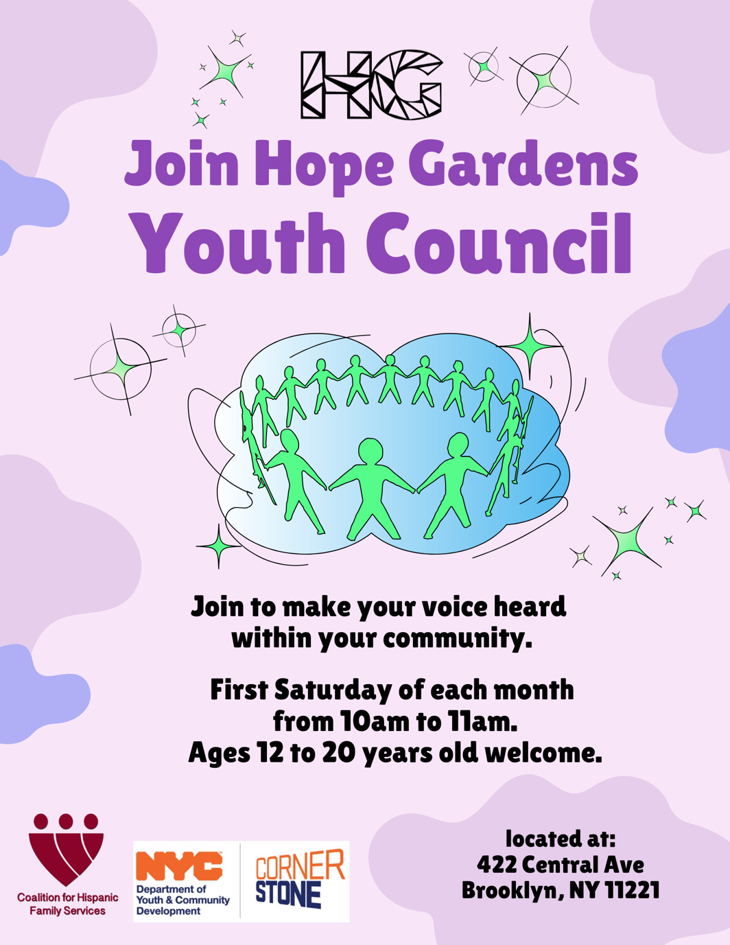 Flyer for Join Hope Gardens Youth Council
