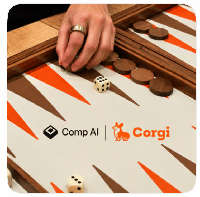 Flyer for Backgammon Social x Corgi — Sponsored by Comp AI