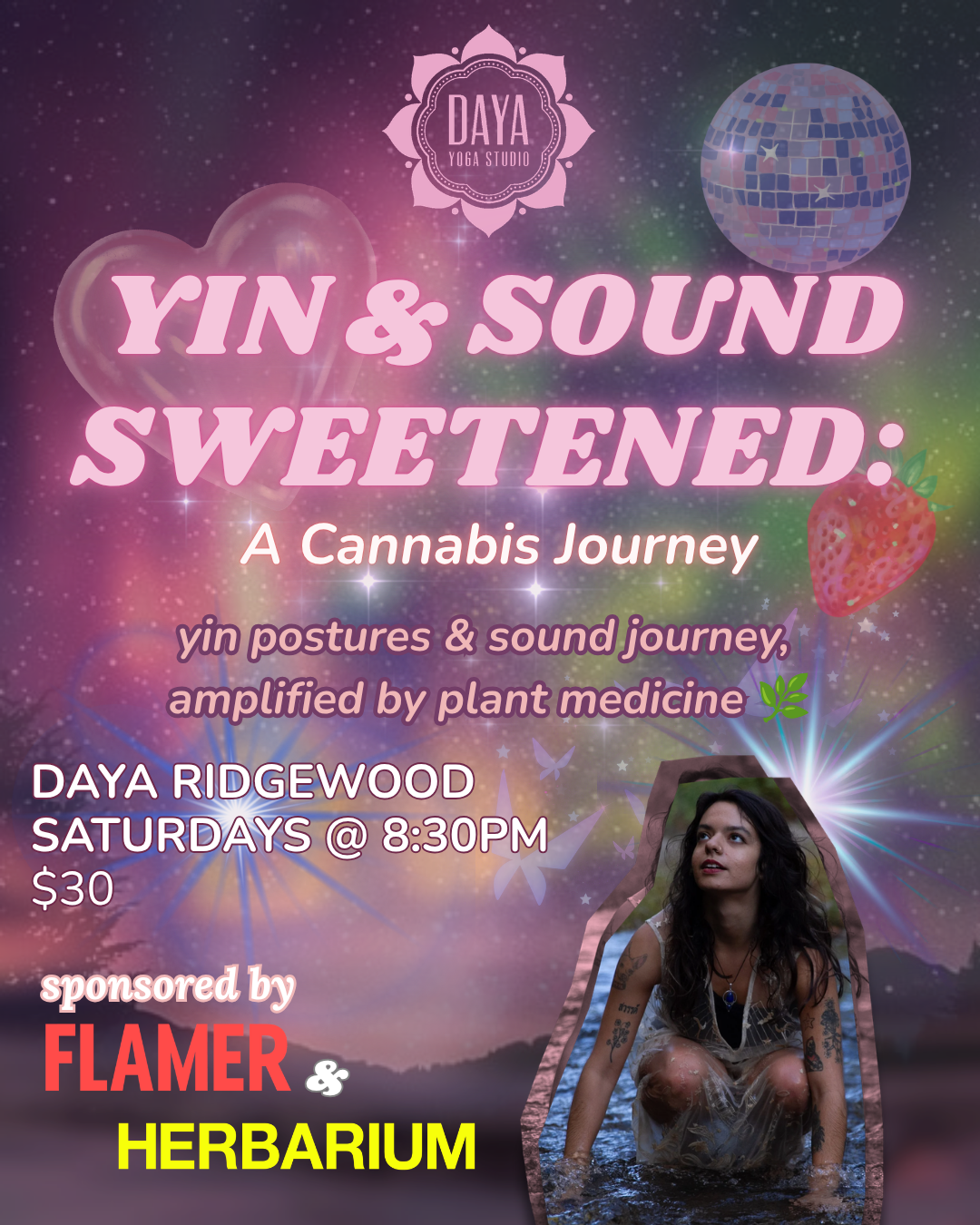Flyer for Yin & Sound Sweetened: A Cannabis Journey