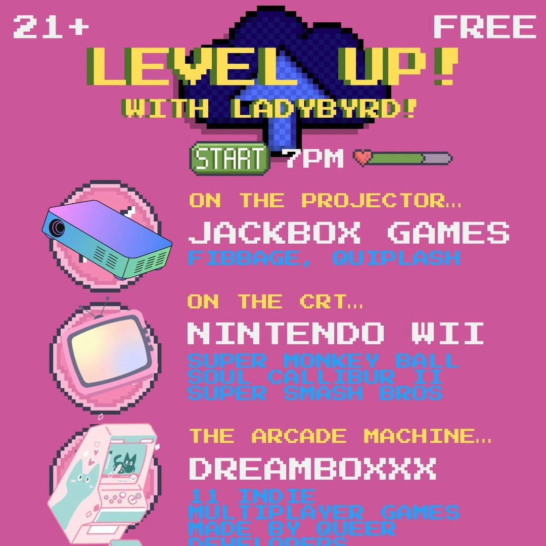 Flyer for LEVEL UP! VIDEO GAME CLUB