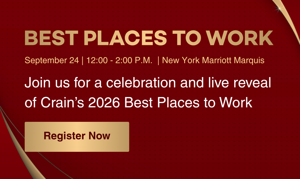 Flyer for Crain’s Best Places to Work in New York City Awards Luncheon