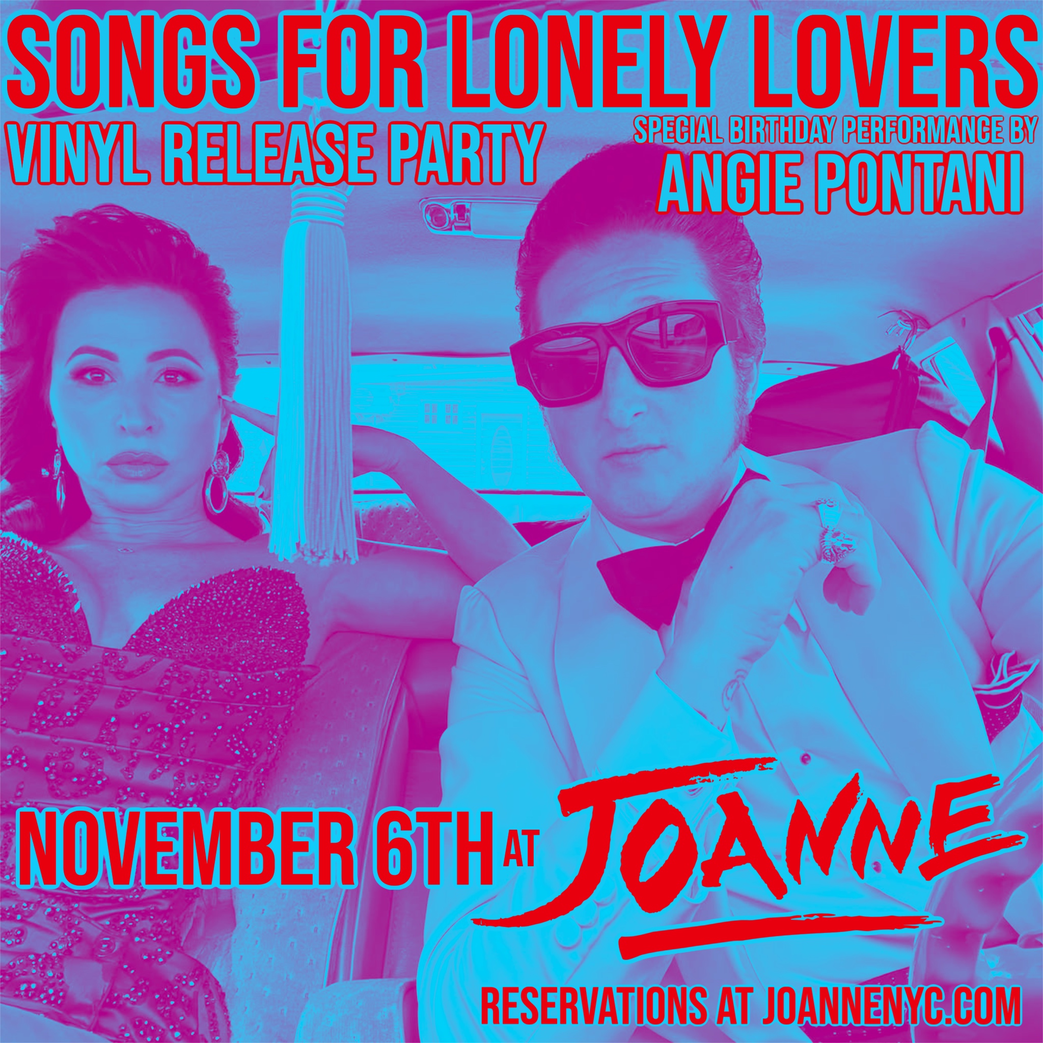 Flyer for Songs For Lonely Lovers Vinyl Release Party
