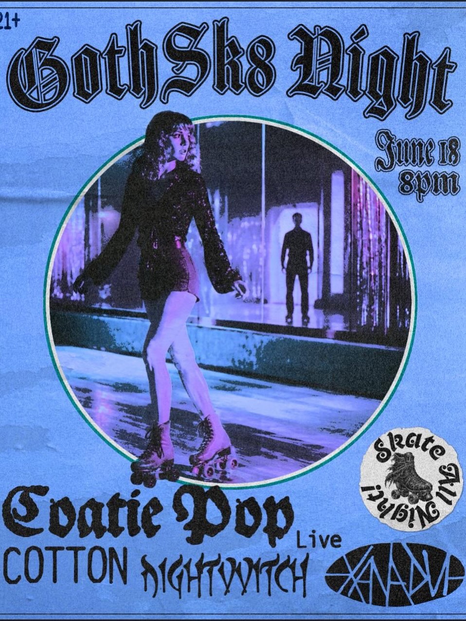 Flyer for Goth Sk8 Night