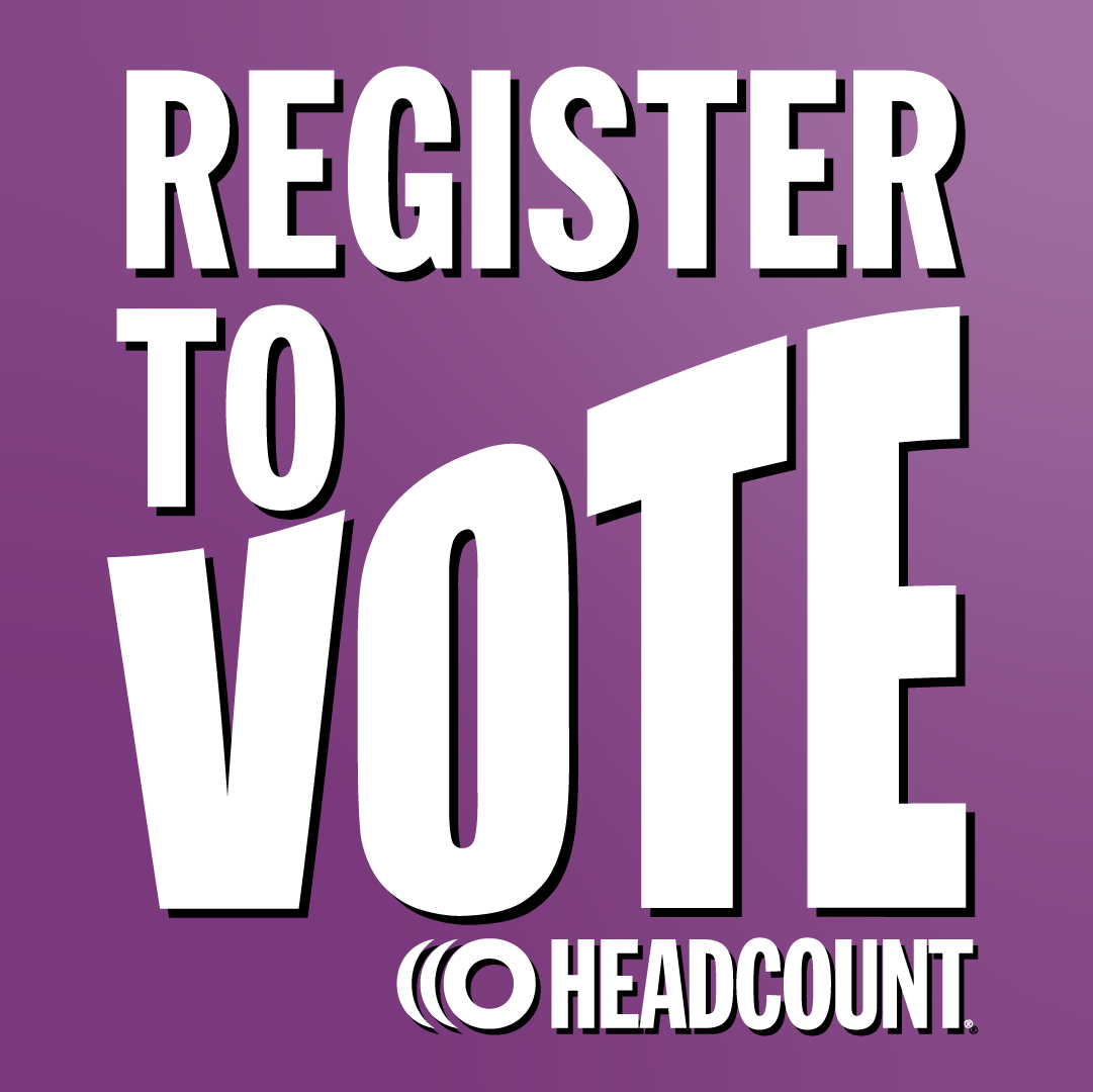 Flyer for HeadCount’s National Voter Registration Day NYC Block Party