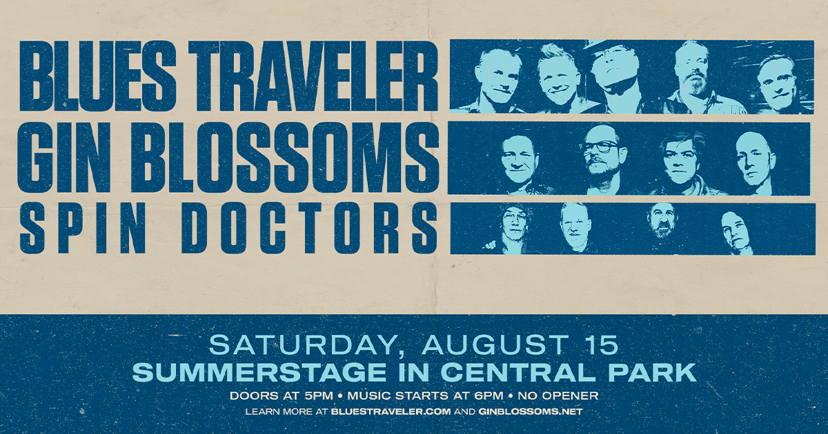 Flyer for Blues Traveler, Gin Blossoms, and Spin Doctors Concert