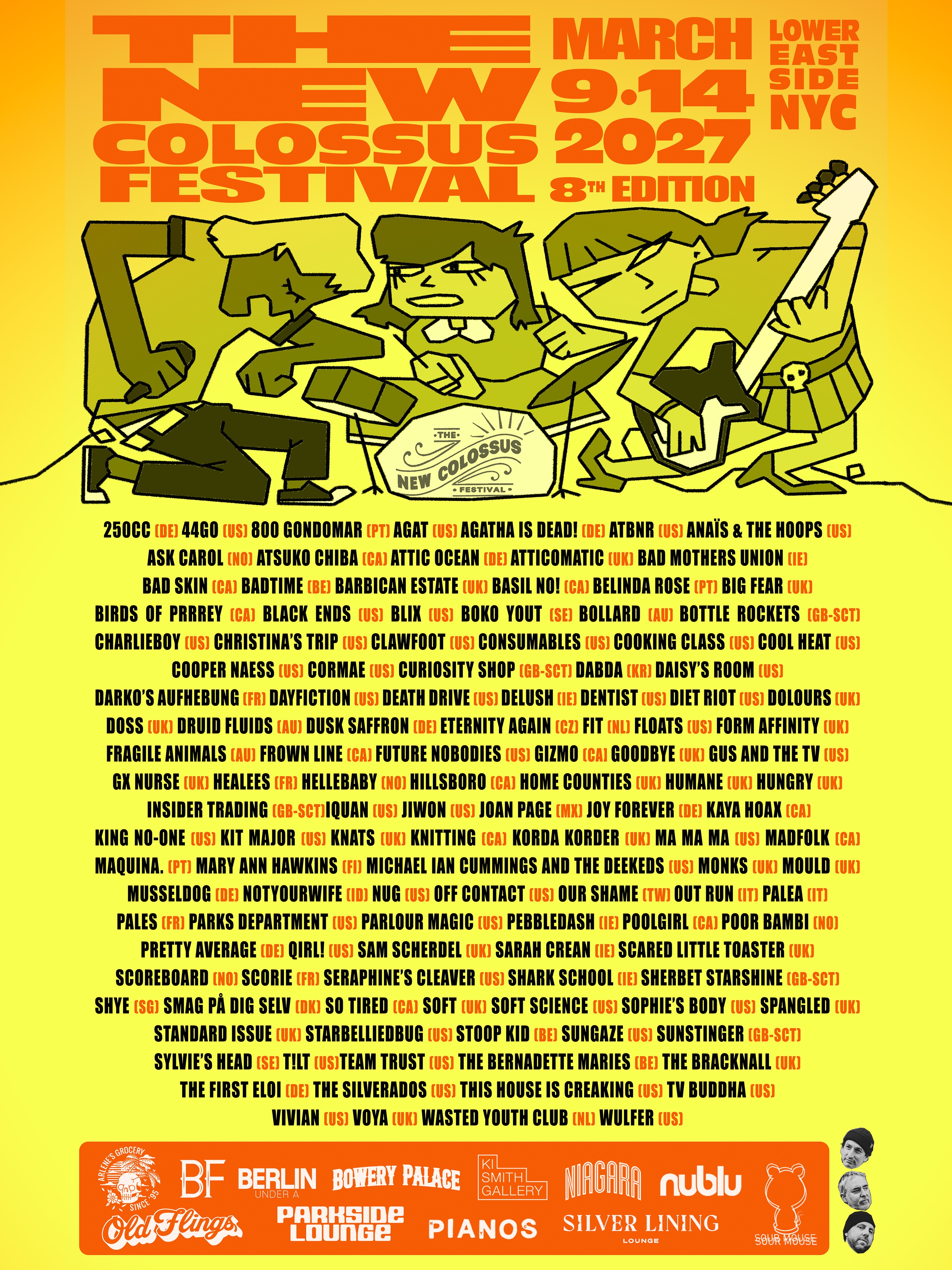 Flyer for The New Colossus Festival 8th Edition