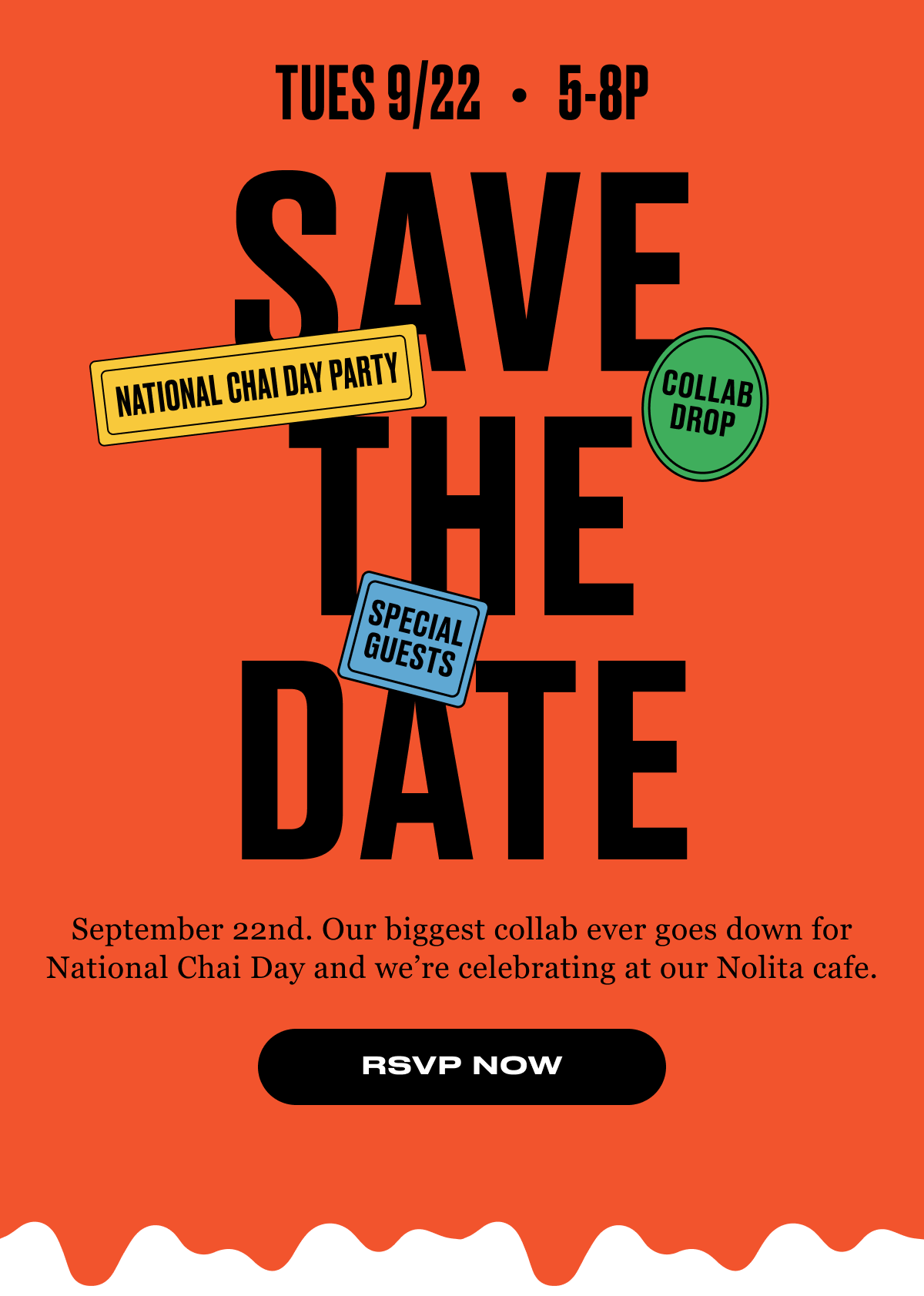 Flyer for National Chai Day Party: Biggest Collab Ever