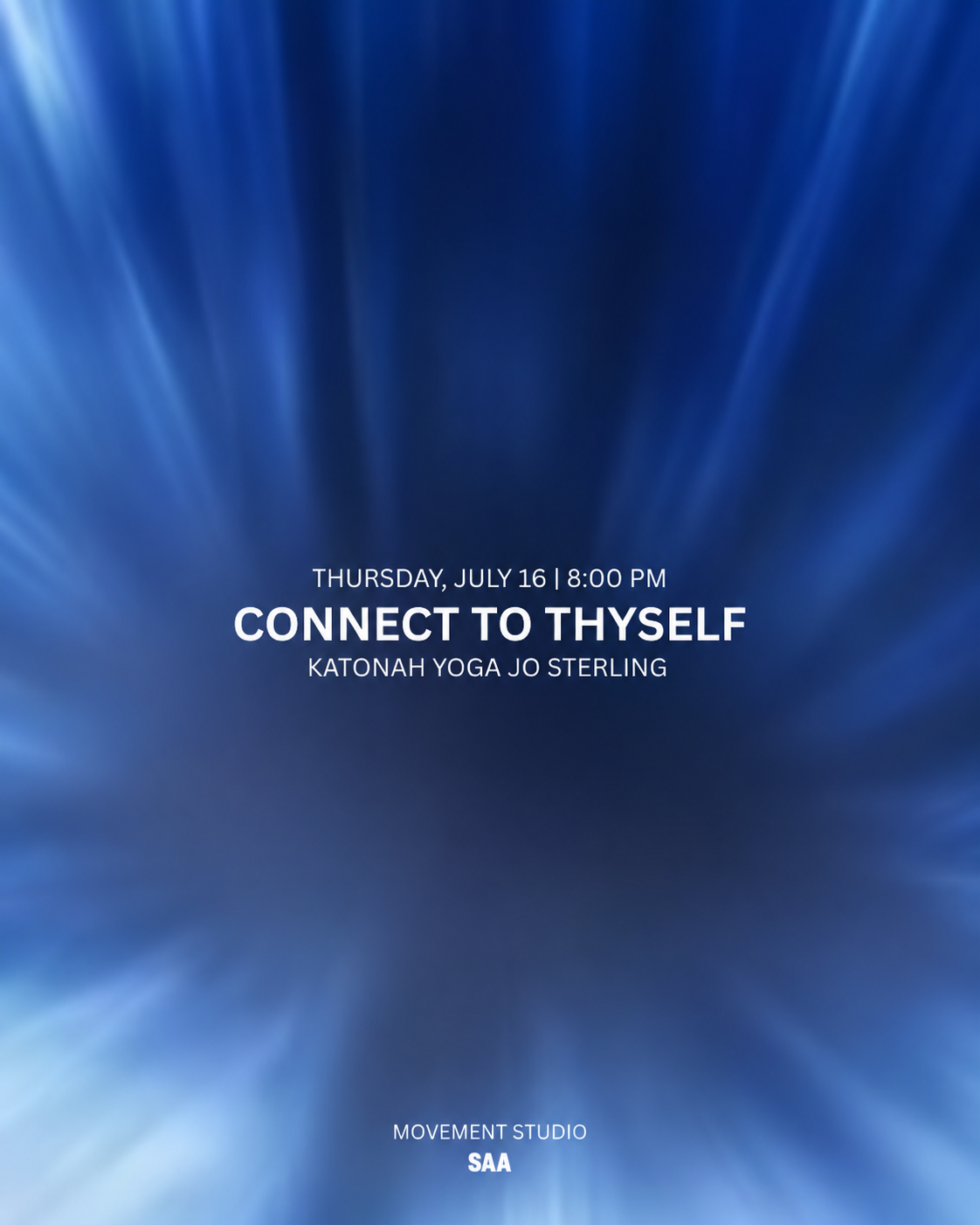 Flyer for Connect to Thyself: Katonah Yoga Jo Sterling