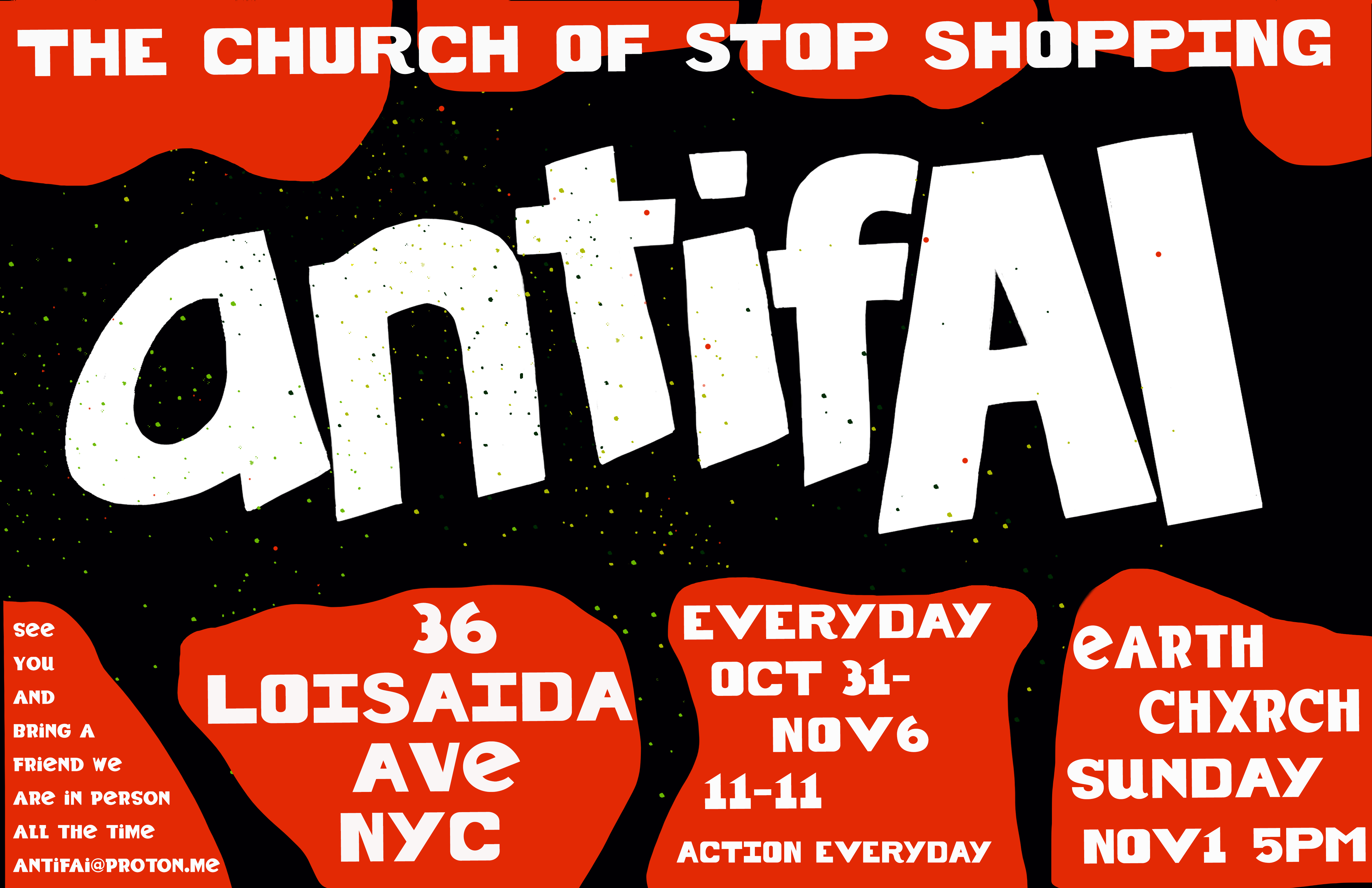 Flyer for AntifAI Week at Earthchxrch