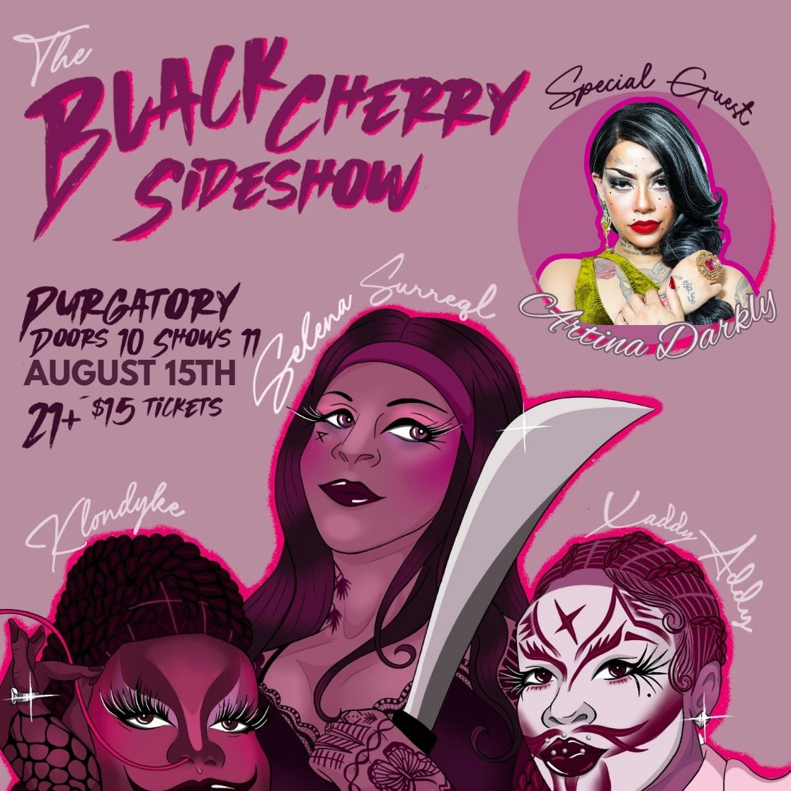Flyer for The BLACK CHERRY SIDESHOW