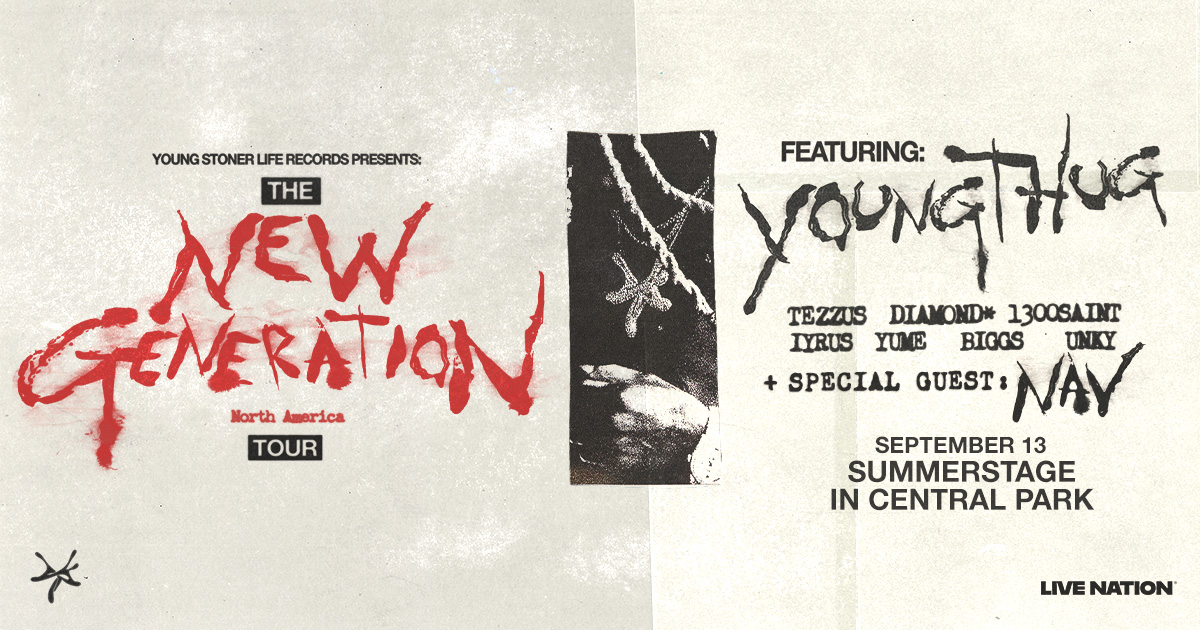 Flyer for The New Generation Tour featuring Young Thug, Tezzus Diamond, 1300saint, Iyrus Yume, Biggs, Unky + Special Guest: Nav