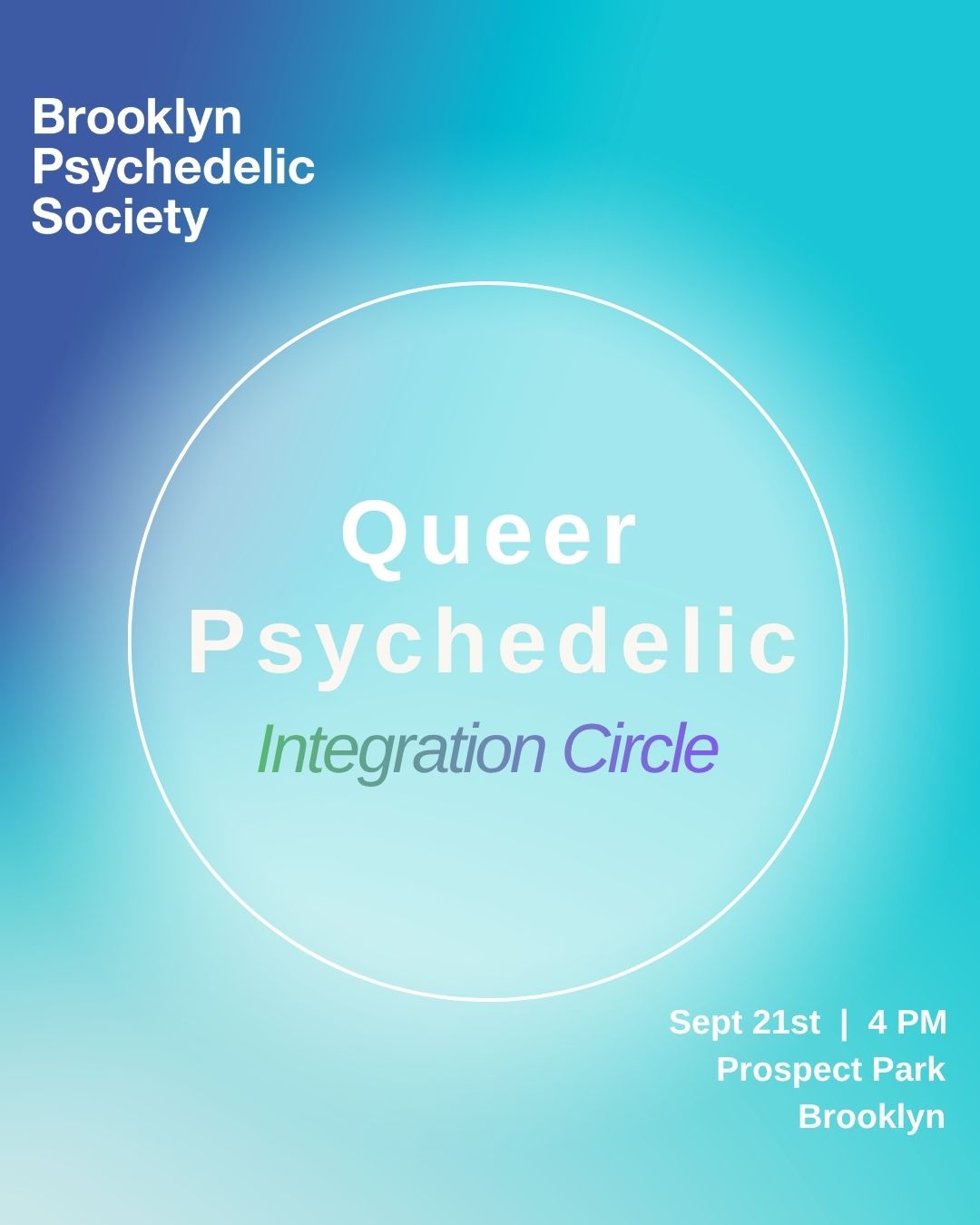 Flyer for Queer Psychedelic Integration Circle
