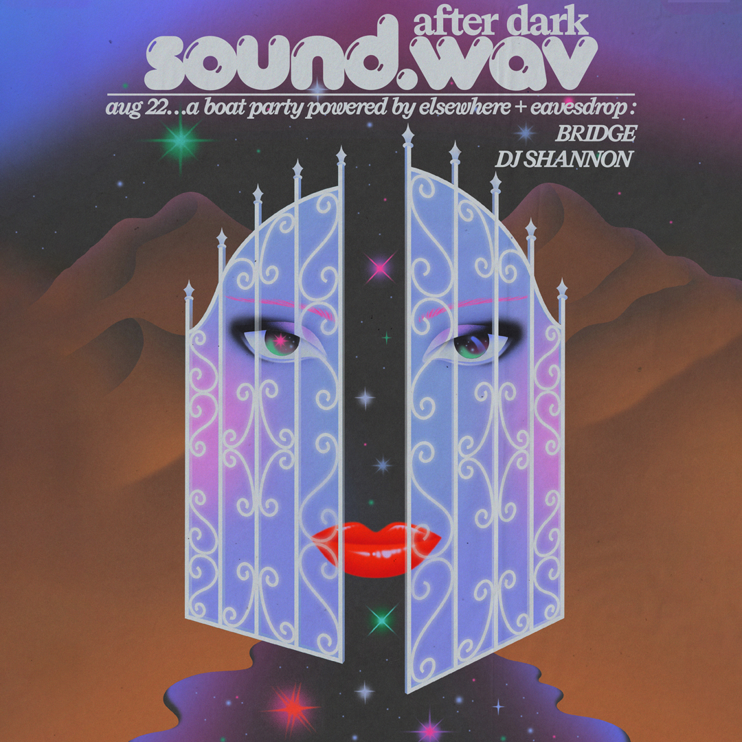 Flyer for sound.wav after dark boat party with BRIDGE + DJ SHANNON
