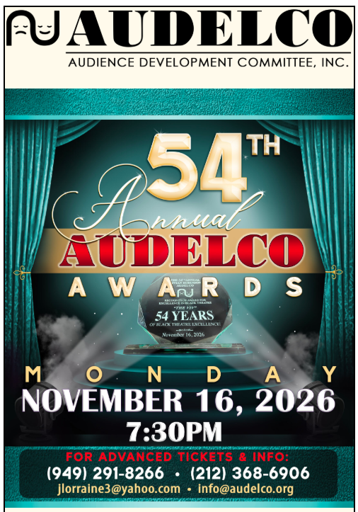 Flyer for 54th Annual AUDELCO Awards
