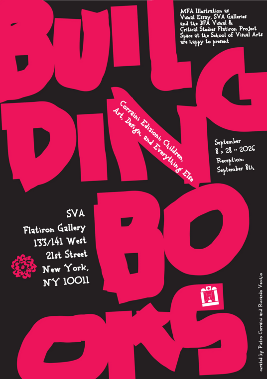 Flyer for BUILDING BOOKS Exhibition