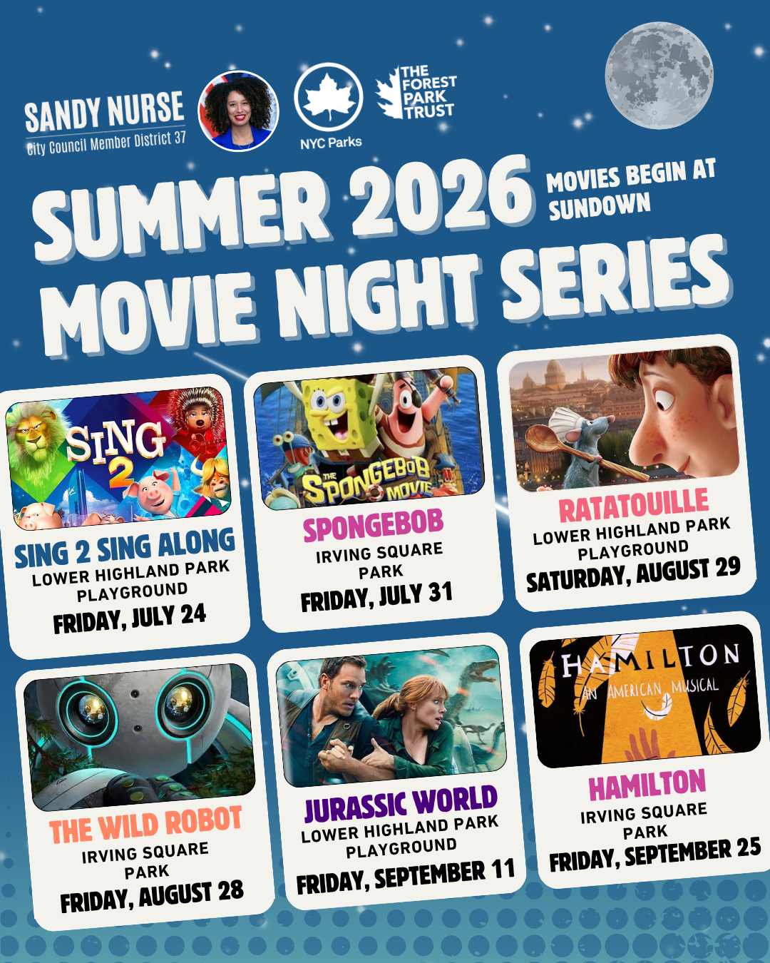 Flyer for Jurassic World Movie Night