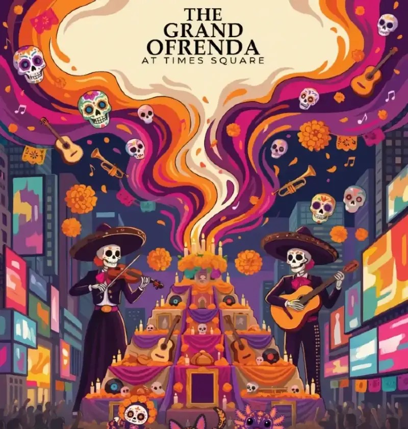 Flyer for Día de Muertos Celebration at St. Mark's Church