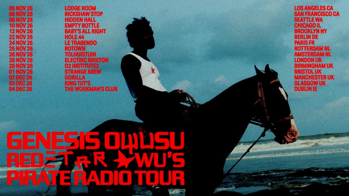 Flyer for GENESIS OWUSU - RED STAR WU'S PIRATE RADIO TOUR