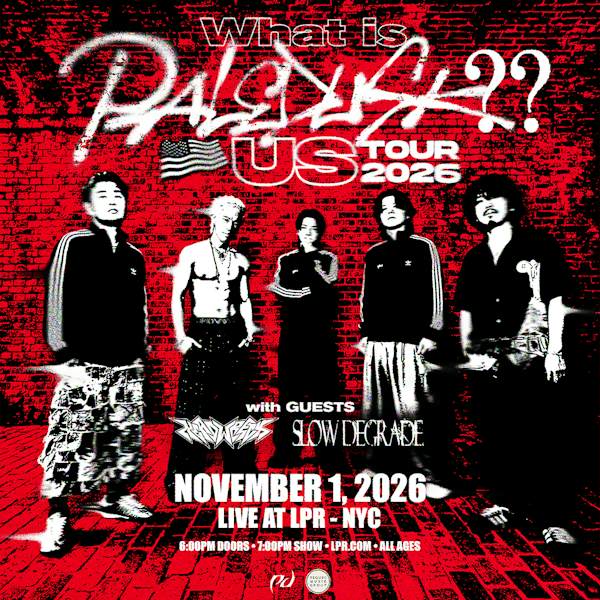 Flyer for Paledusk US TOUR 2026 with Guests RADWIMPS, SLOW DEGRADE