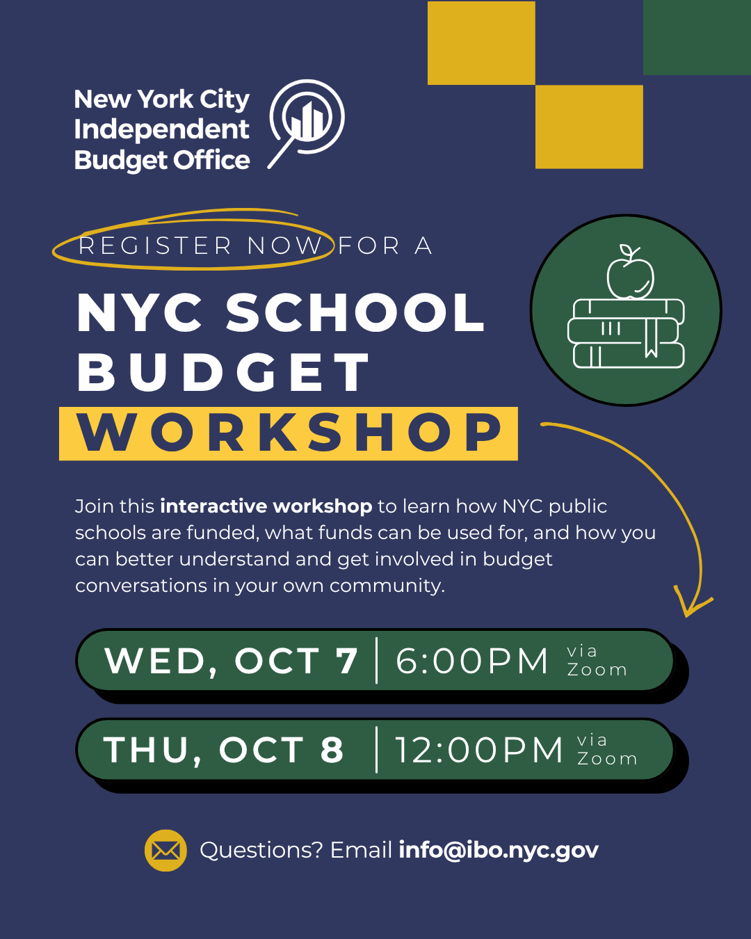 Flyer for NYC School Budget Workshop