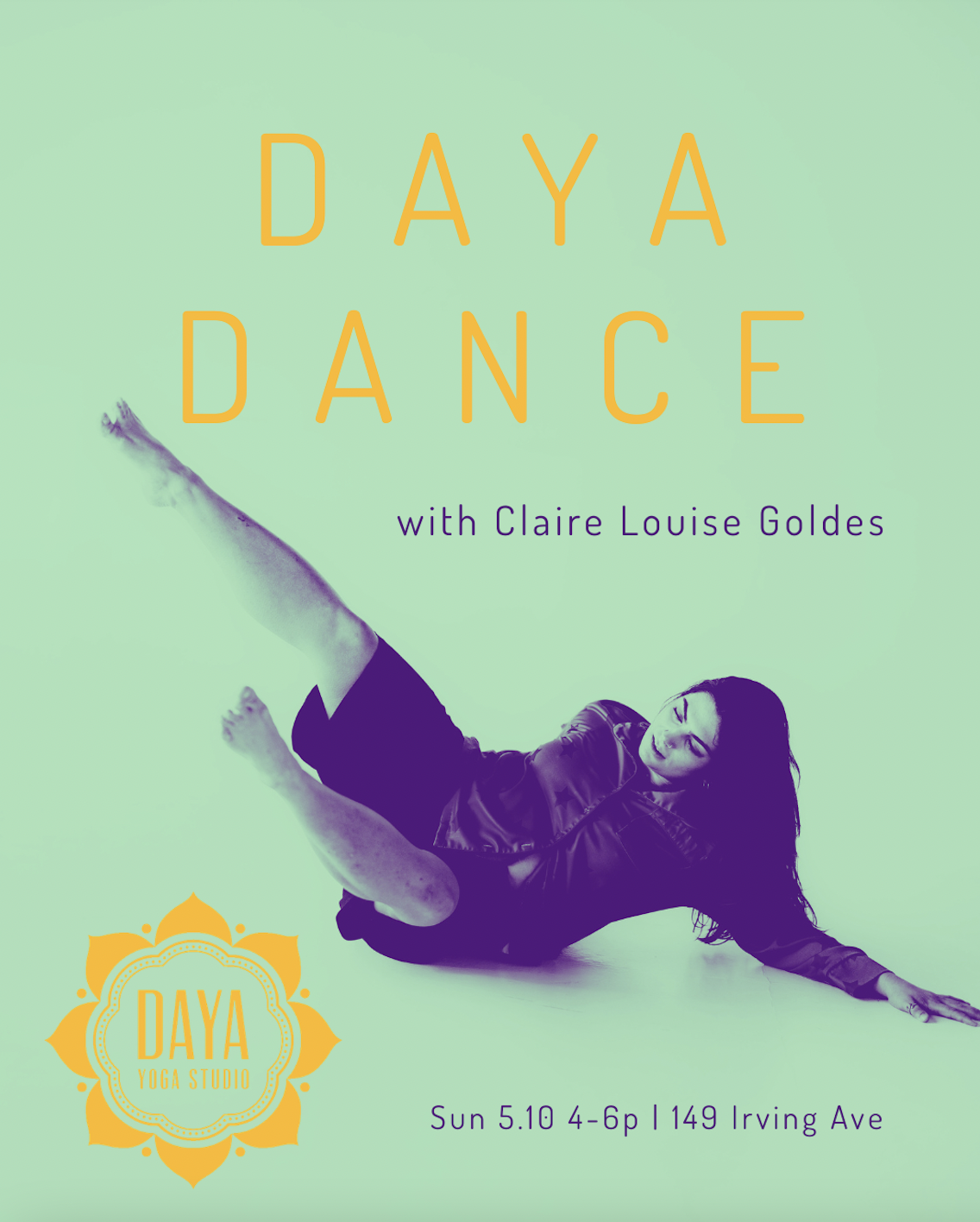Flyer for Daya Dance with Claire Louise Goldes