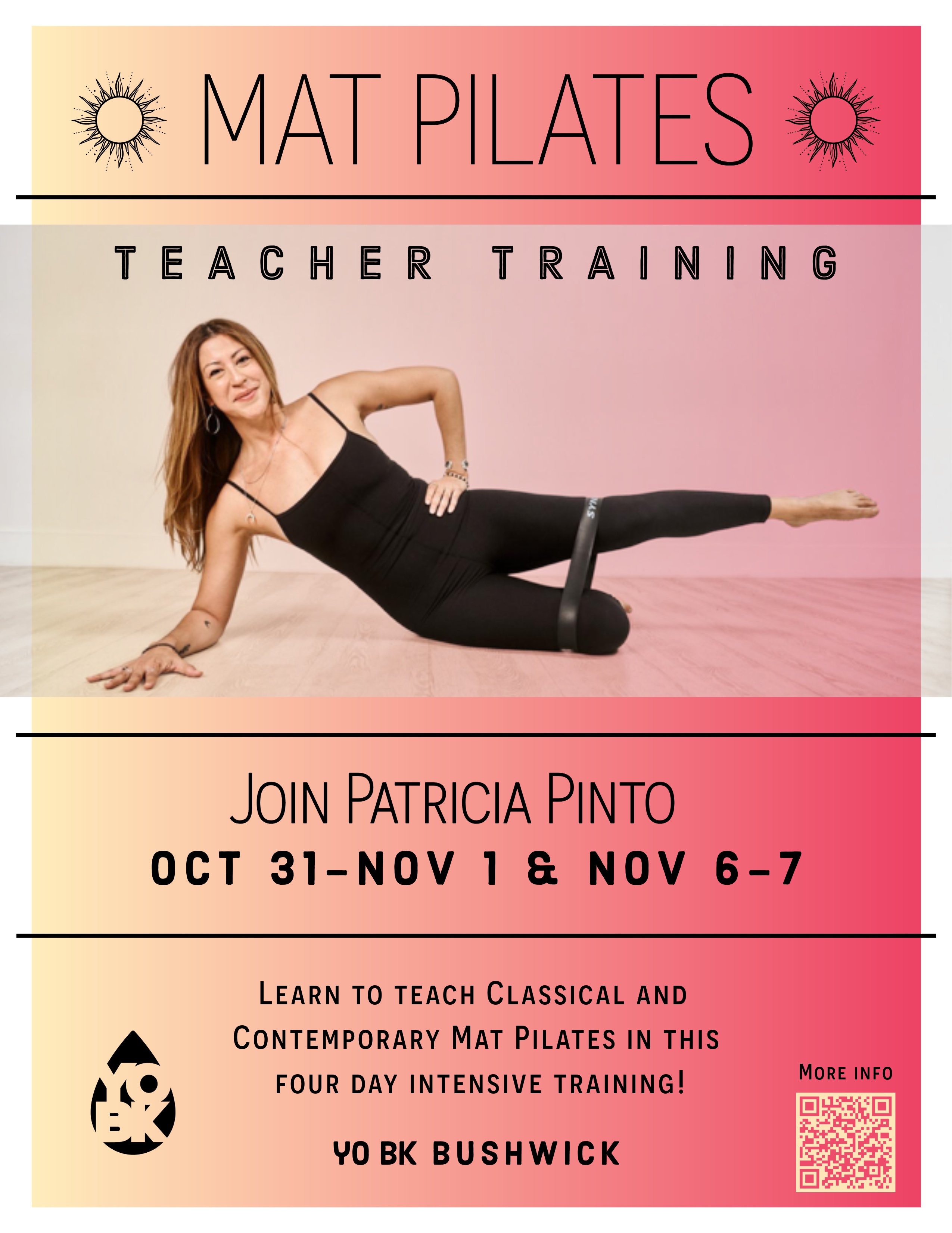 Flyer for Mat Pilates Teacher Training