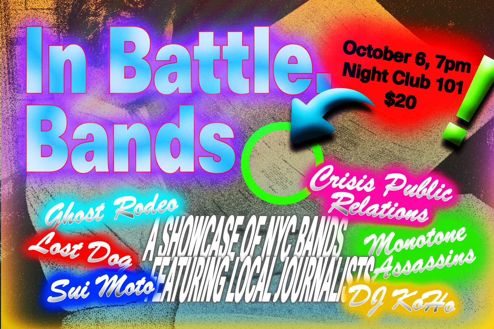 Flyer for In Battle, Bands