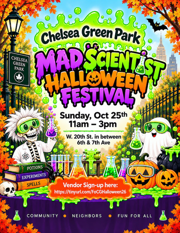 Flyer for Chelsea Green Park’s Halloween Festival