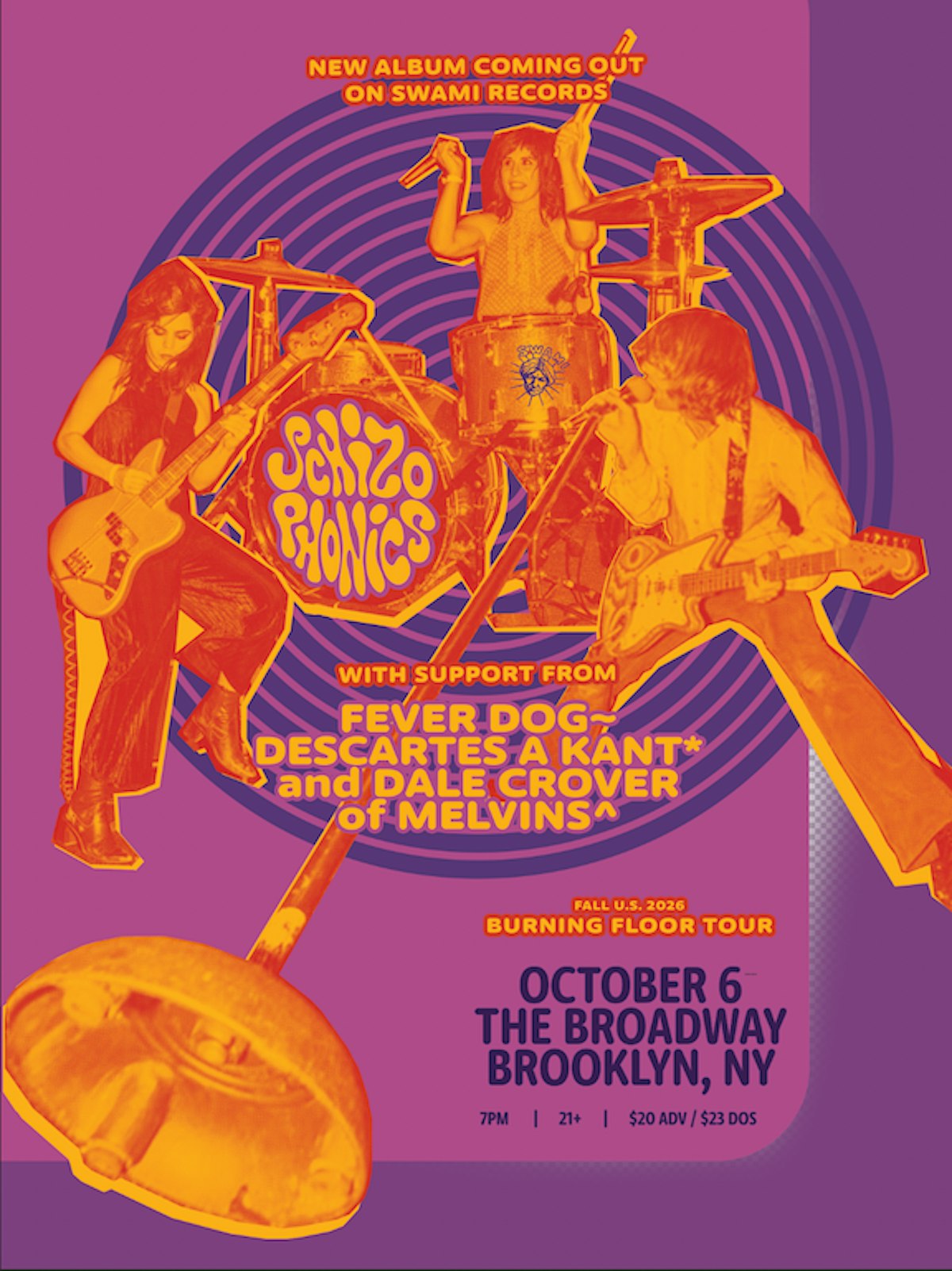 Flyer for THE SCHIZOPHONICS - Burning Floor Tour