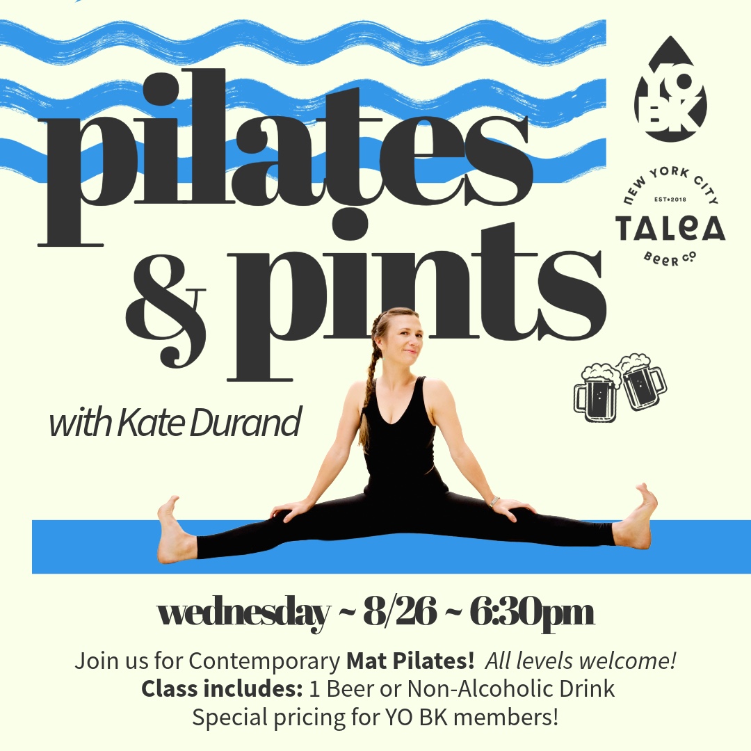 Flyer for Pilates & Pints with Kate Durand