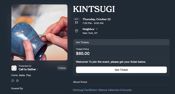 Flyer for Kintsugi: The Art of Mending