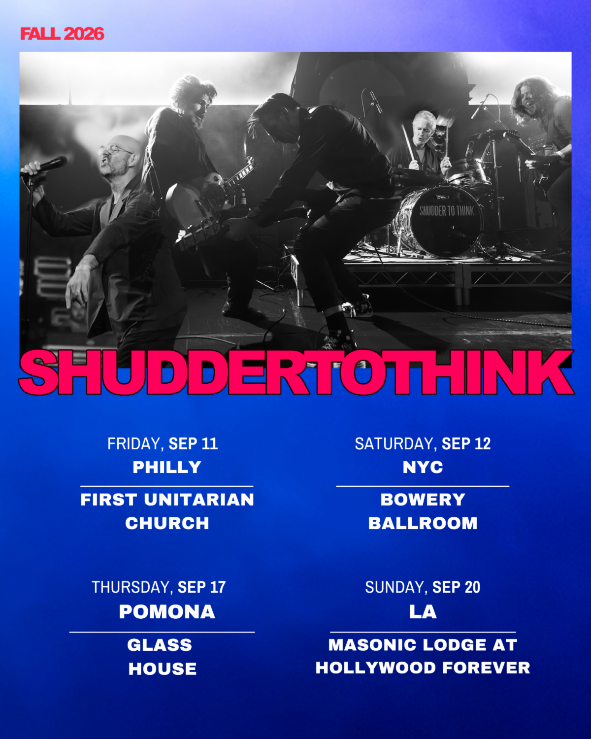 Flyer for Shudder to Think Live in NYC