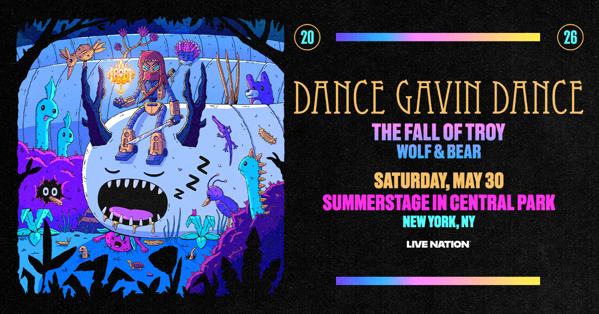 Flyer for Dance Gavin Dance, The Fall of Troy, Wolf & Bear