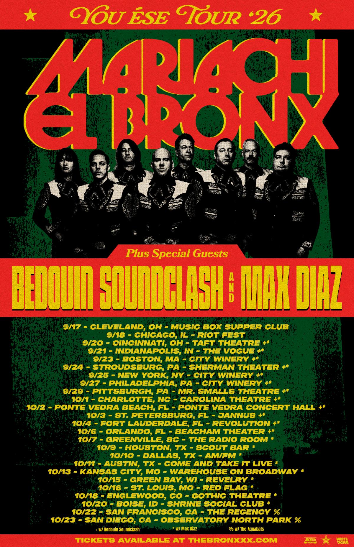 Flyer for Mariachi El Bronx: "YOU ÉSE TOUR"