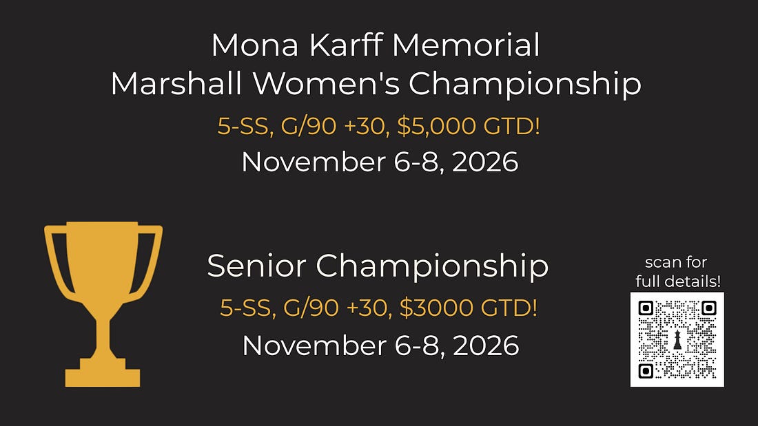 Flyer for Mona Karff Memorial Marshall Women's Championship