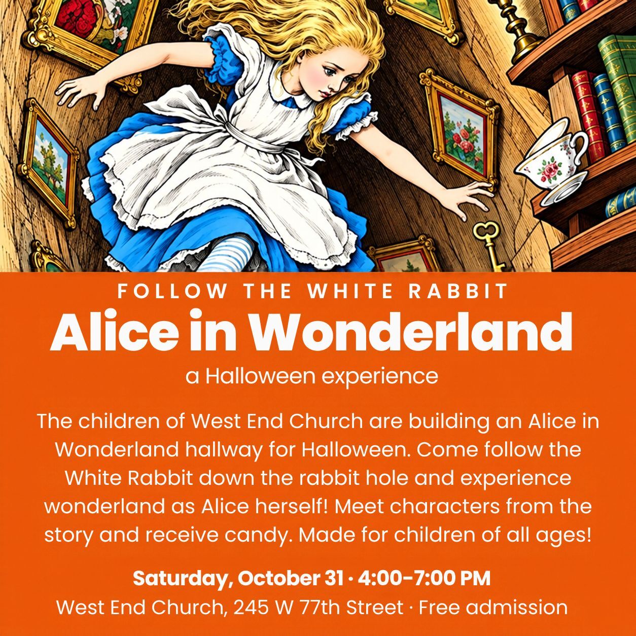 Flyer for Alice in Wonderland a Halloween experience