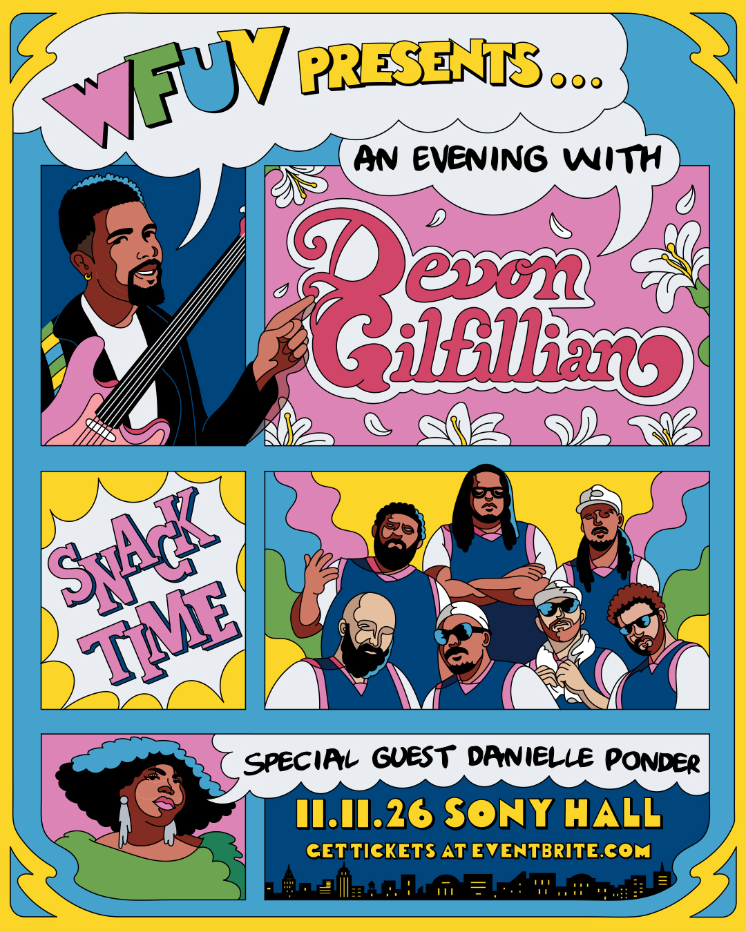 Flyer for WFUV Presents: An Evening with Devon Gilfillian (Special Guest Danielle Ponder)
