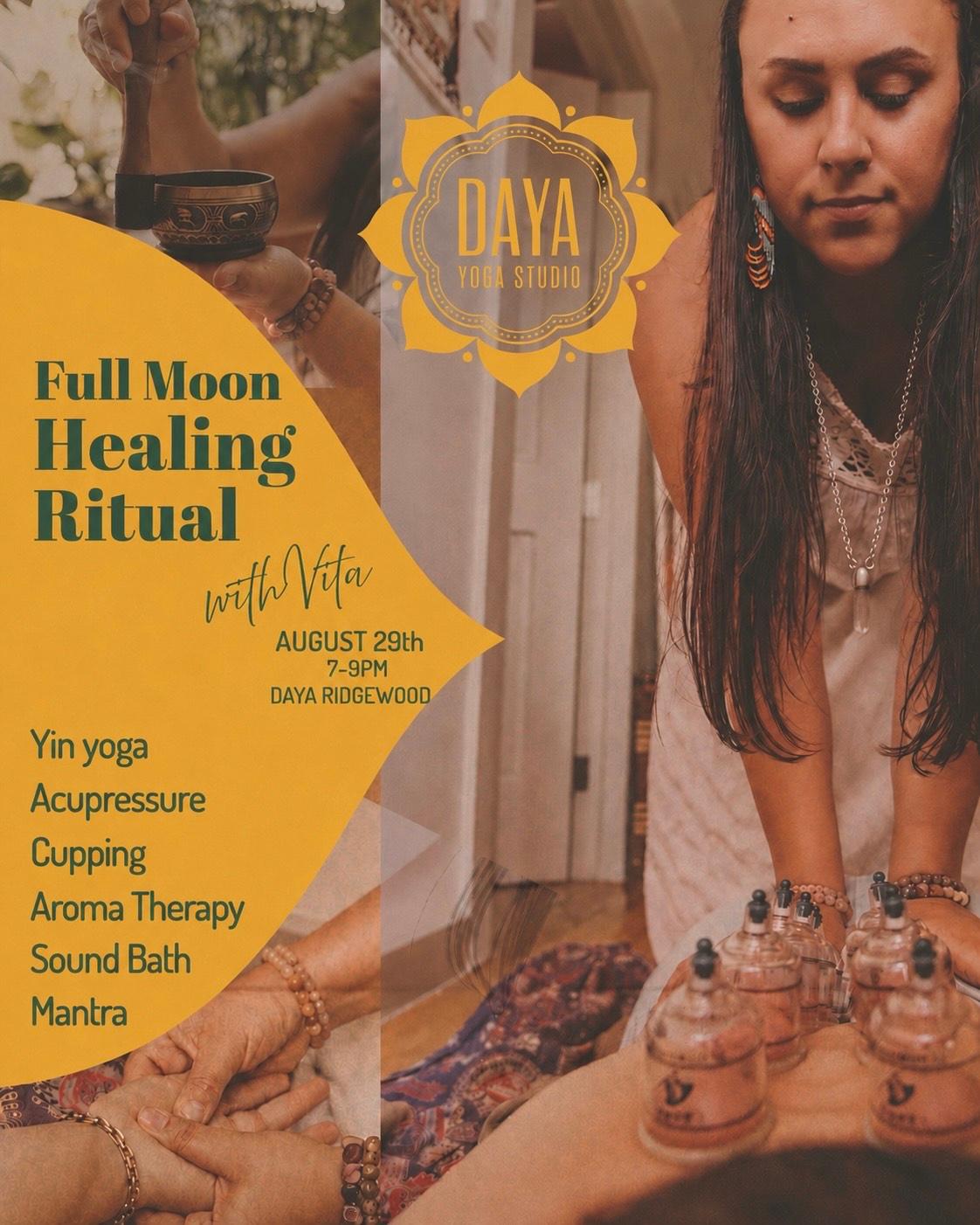 Flyer for Full Moon Healing Ritual with Vita