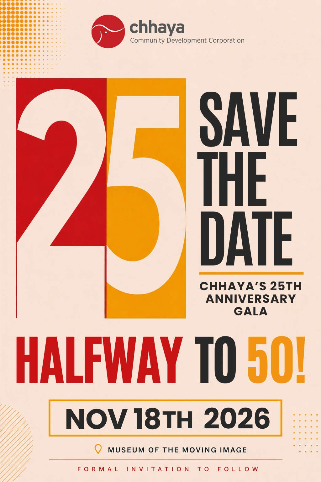 Flyer for Chhaya’s 25th Anniversary Gala