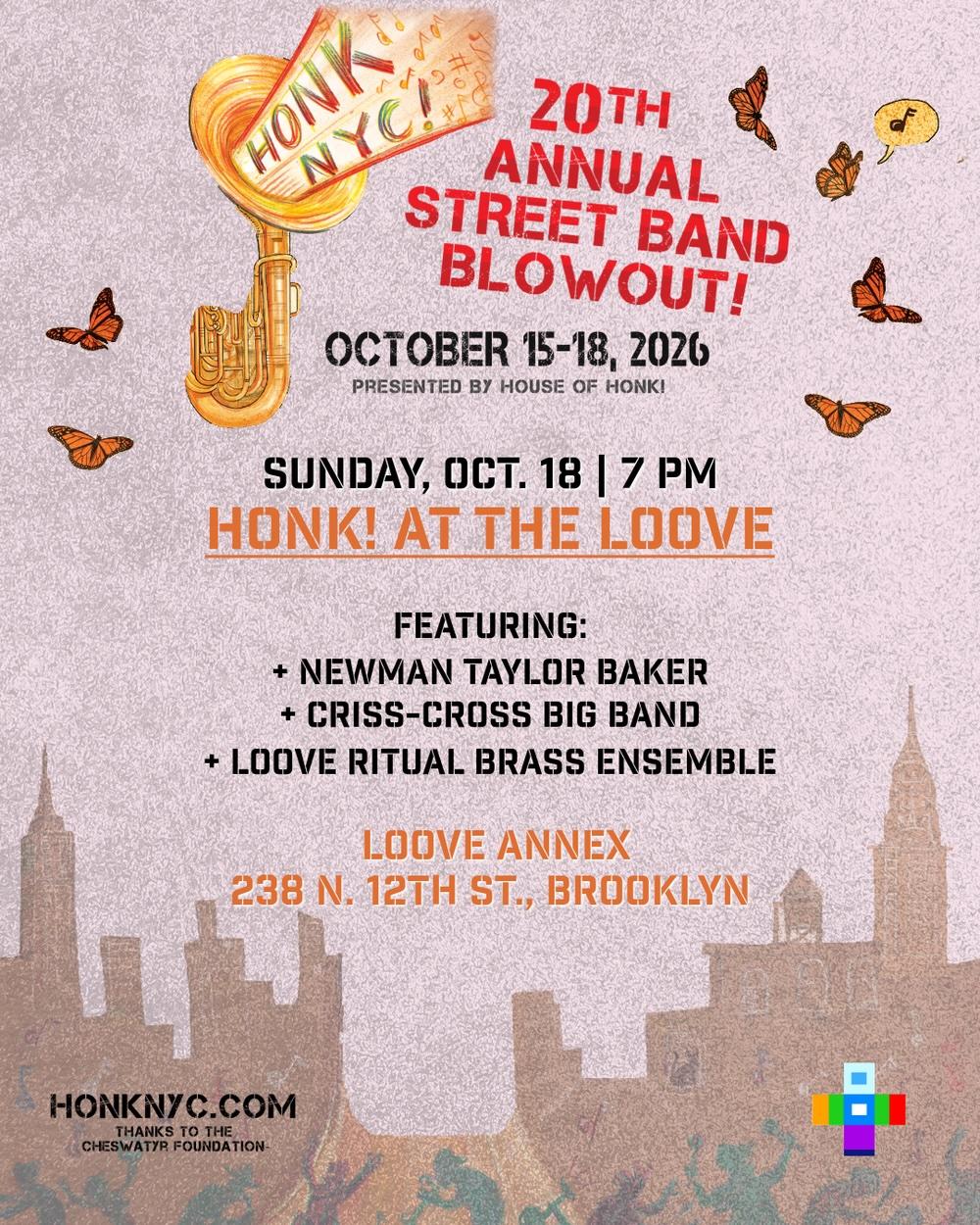 Flyer for HONK! at The Loove