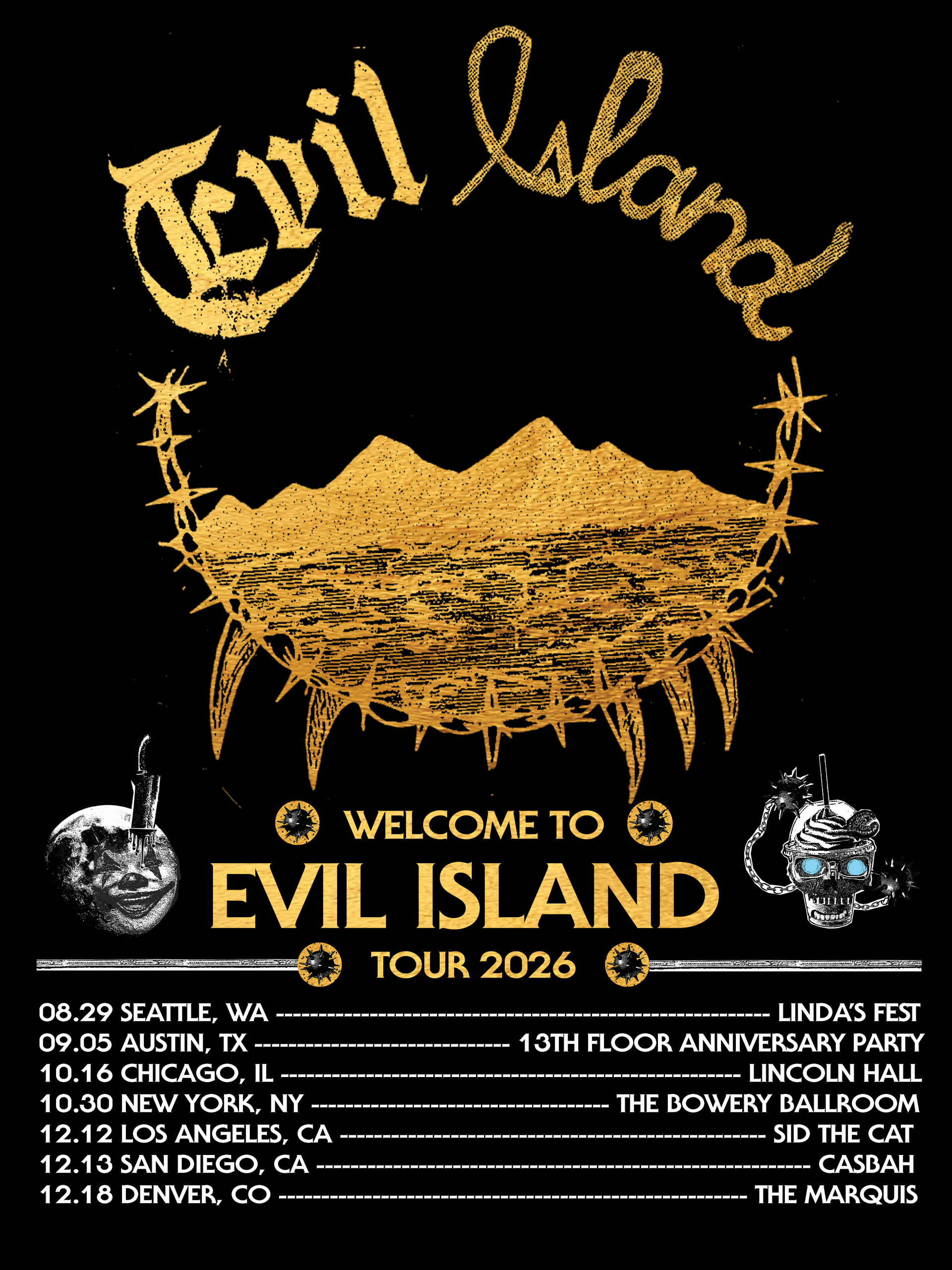 Flyer for Evil Island at The Bowery Ballroom